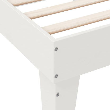 Letto Libreria senza Materasso Bianco 150x200 cm Legno di Pino - homemem39