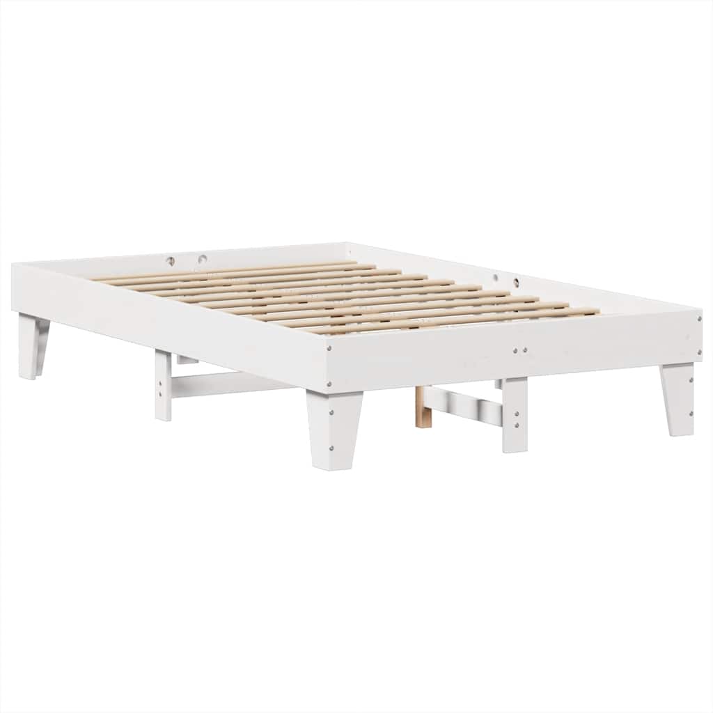 Letto Libreria senza Materasso Bianco 135x190 cm Legno di Pino - homemem39