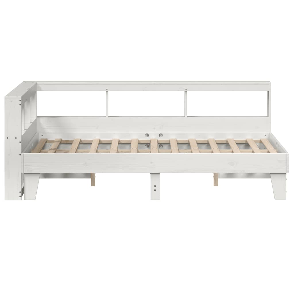 Letto Libreria senza Materasso Bianco 135x190 cm Legno di Pino - homemem39