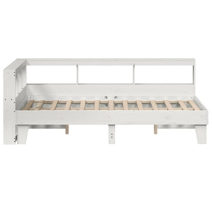 Letto Libreria senza Materasso Bianco 135x190 cm Legno di Pino - homemem39