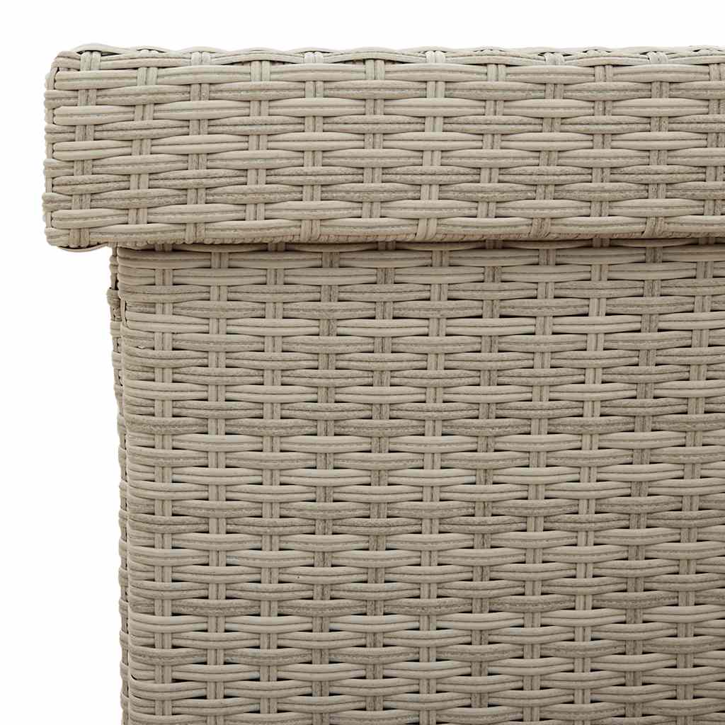 Contenitore da Giardino con Ruote Grigio Chiaro Polyrattan