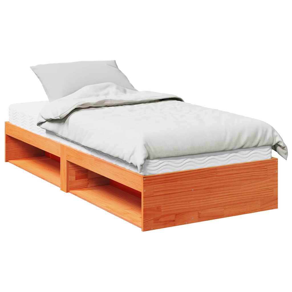 Dormeuse con Materasso Marrone 90x200 cm Legno Massello di Pino | homemem39