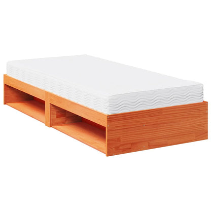 Dormeuse con Materasso Marrone 90x200 cm Legno Massello di Pino | homemem39