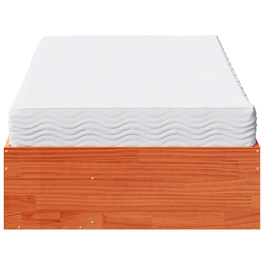 Dormeuse con Materasso Marrone 90x200 cm Legno Massello di Pino | homemem39