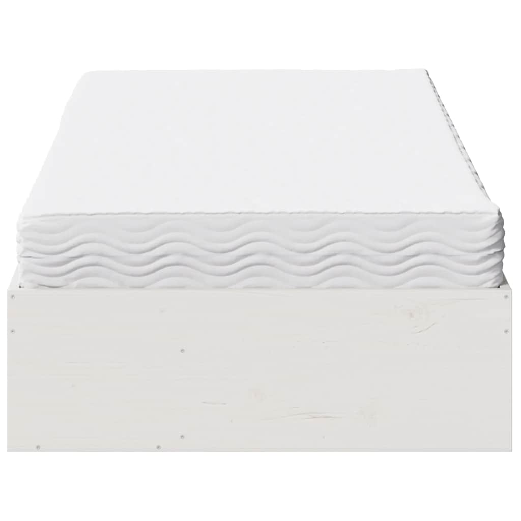 Dormeuse con Materasso Bianca 80x200 cm Legno Massello di Pino - homemem39