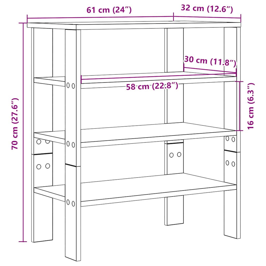 Scarpiera Grigio Sonoma 61x32x70 cm in Legno Multistrato - homemem39