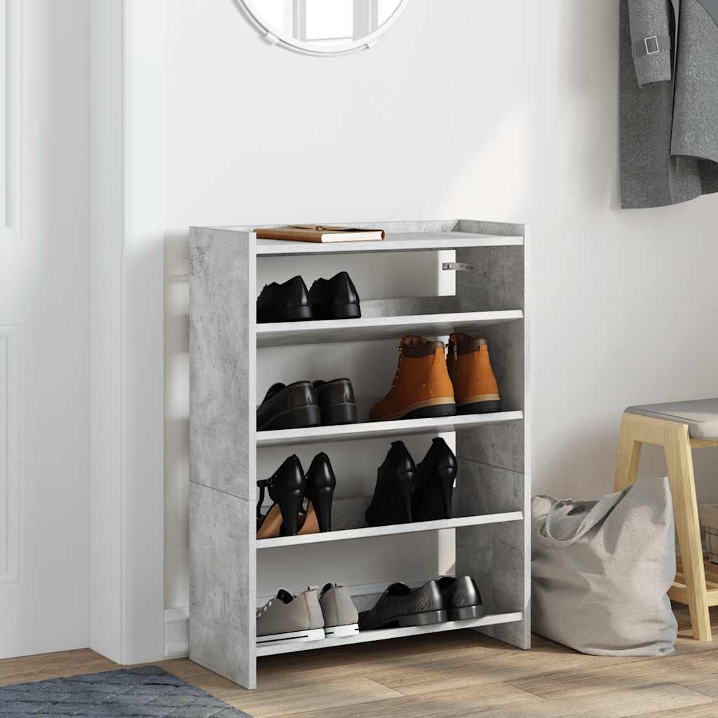 Scarpiera Grigio Cemento 60x25x81 cm in Legno Multistrato - homemem39