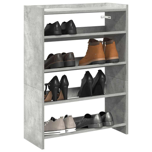 Scarpiera Grigio Cemento 60x25x81 cm in Legno Multistrato - homemem39