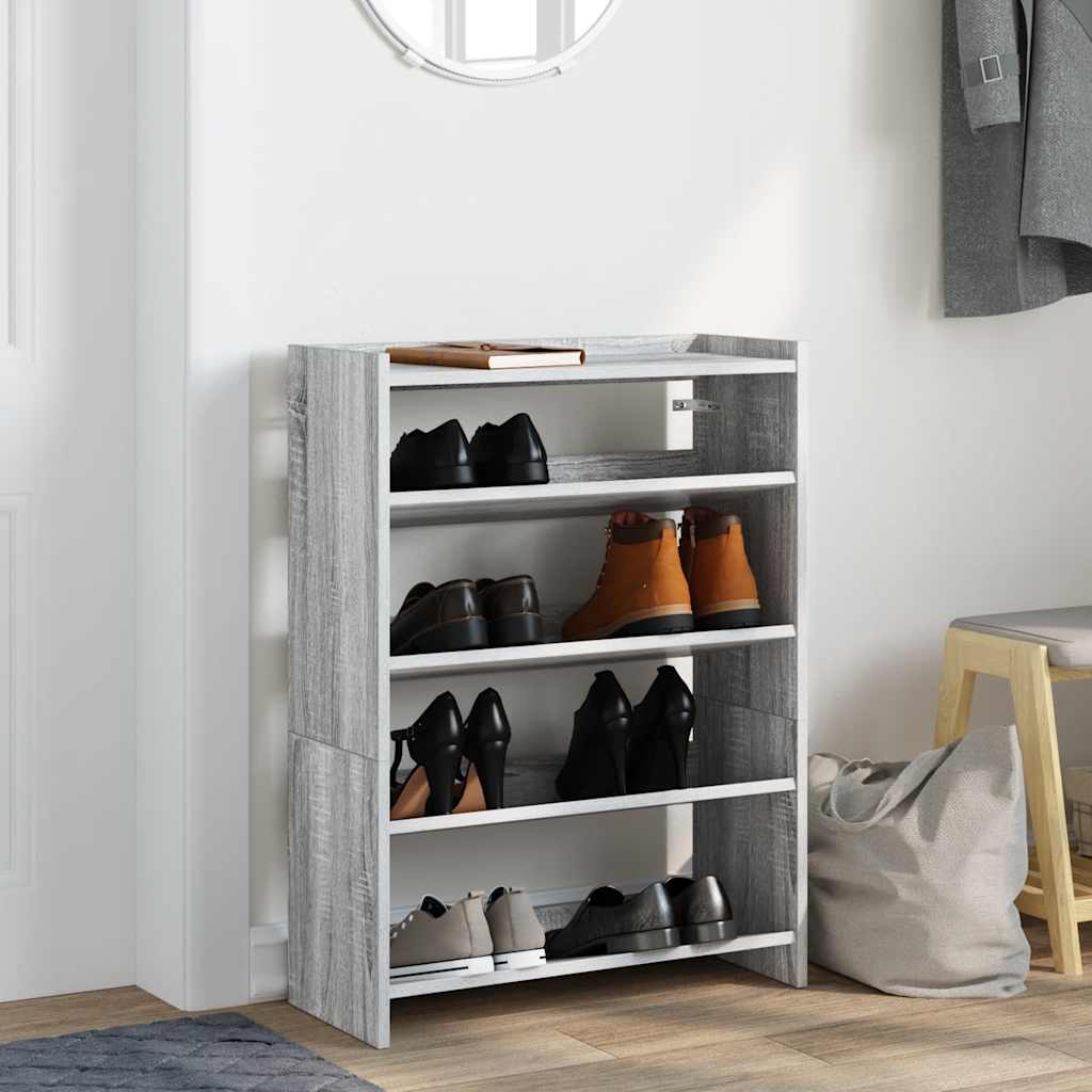 Scarpiera Grigio Sonoma 60x25x81 cm in Legno Multistrato - homemem39
