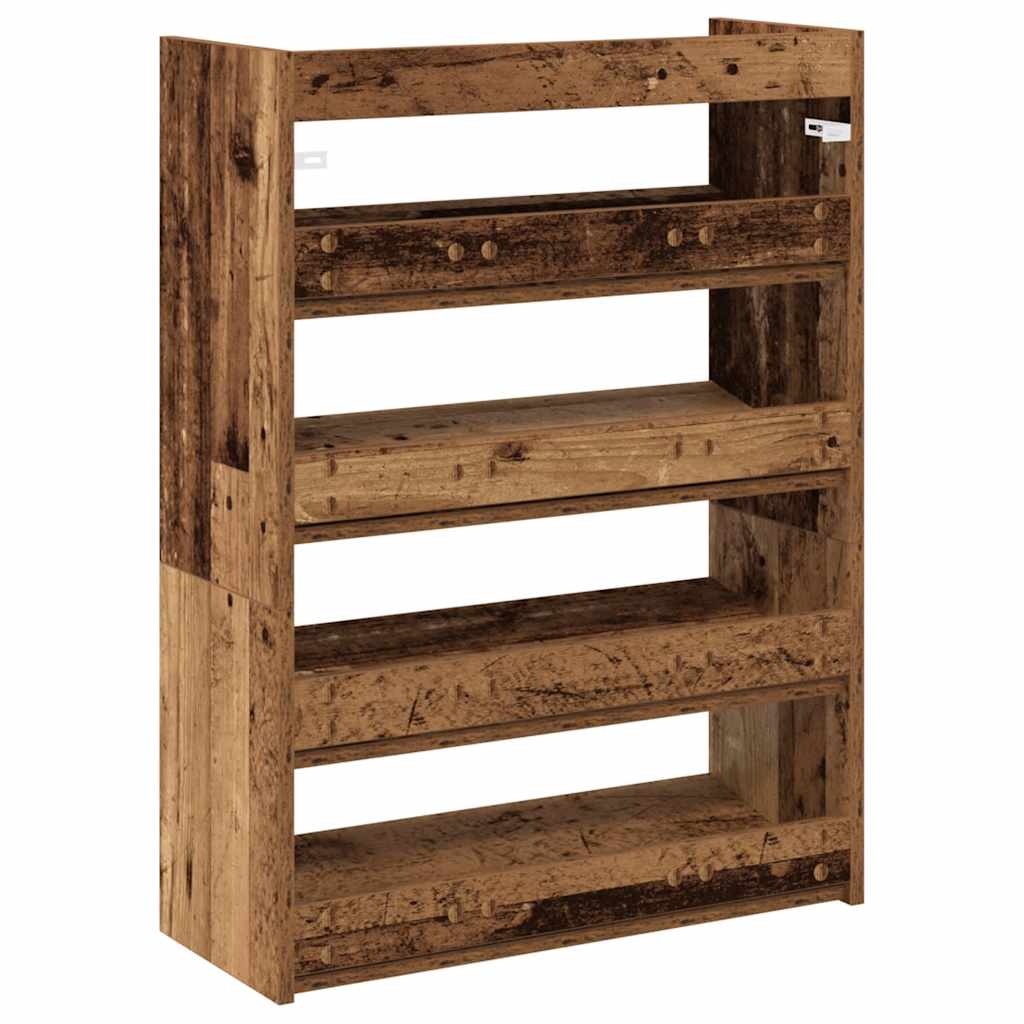 Scarpiera Legno Antico 60x25x81 cm in Legno Multistrato - homemem39