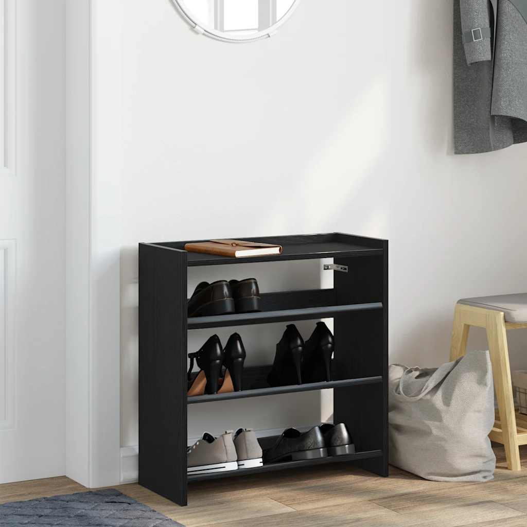Scarpiera Nera 60x25x62 cm in Legno Multistrato