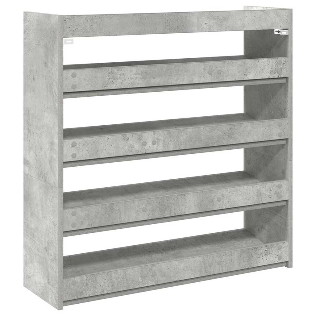 Scarpiera Grigio Cemento 80x25x81 cm in Legno Multistrato - homemem39