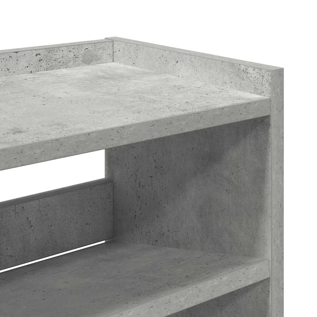 Scarpiera Grigio Cemento 80x25x81 cm in Legno Multistrato - homemem39