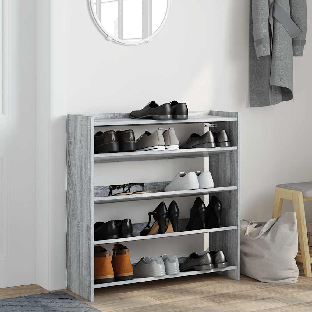 Scarpiera Grigio Sonoma 80x25x81 cm in Legno Multistrato - homemem39