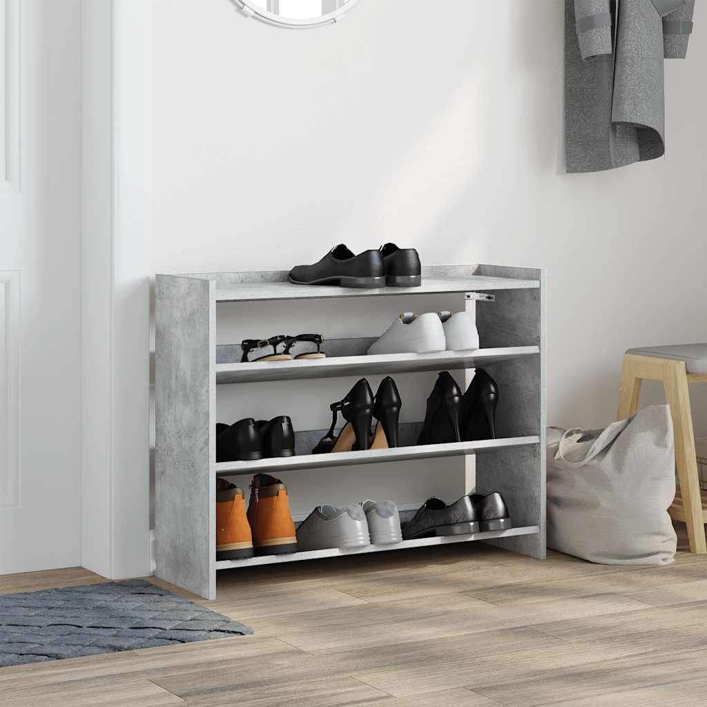 Scarpiera Grigio Cemento 80x25x62 cm in Legno Multistrato - homemem39