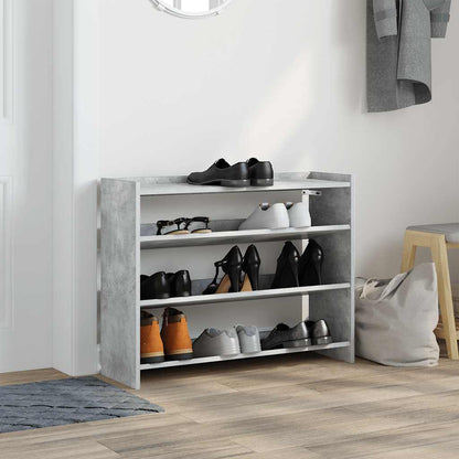 Scarpiera Grigio Cemento 80x25x62 cm in Legno Multistrato - homemem39