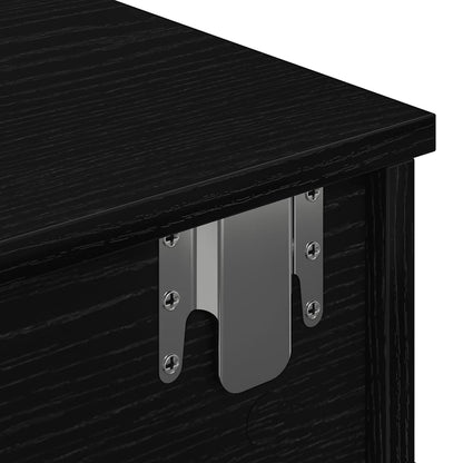 Scaffale a Parete con Cassetti Nero 60x28x15 cm in Truciolato | homemem39