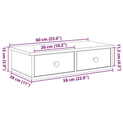 Scaffale a Parete con Cassetti Nero 60x28x15 cm in Truciolato | homemem39