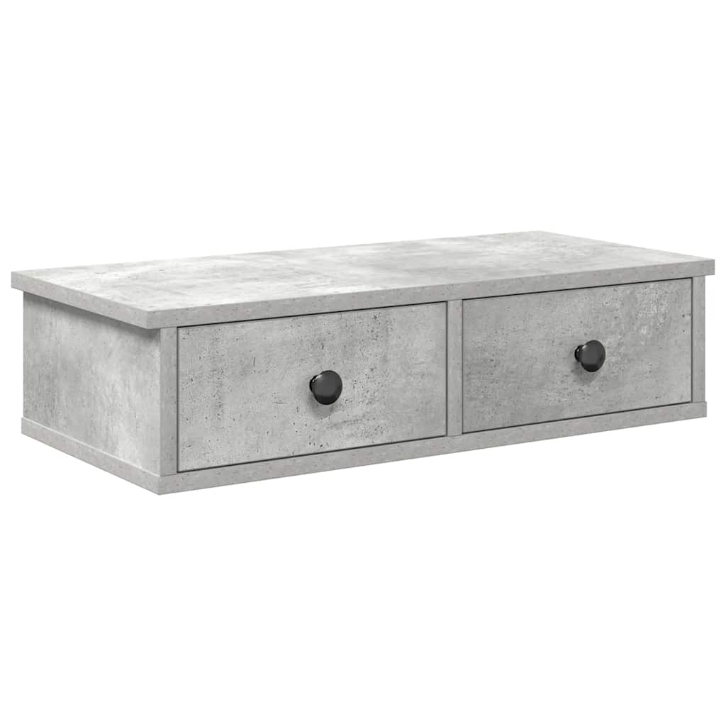 Scaffale a Parete con Cassetti Grigio 60x28x15 cm in Truciolato | homemem39