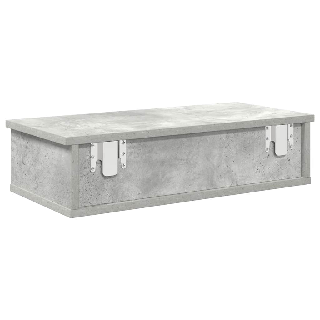 Scaffale a Parete con Cassetti Grigio 60x28x15 cm in Truciolato | homemem39