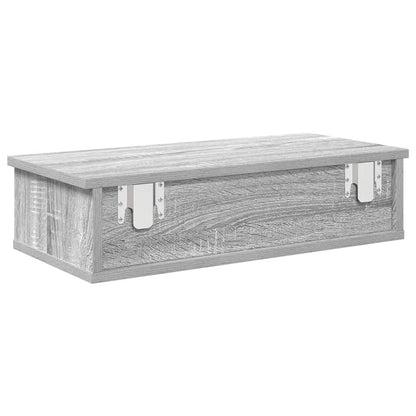 Scaffale a Parete con Cassetti Grigio 60x28x15 cm in Truciolato | homemem39