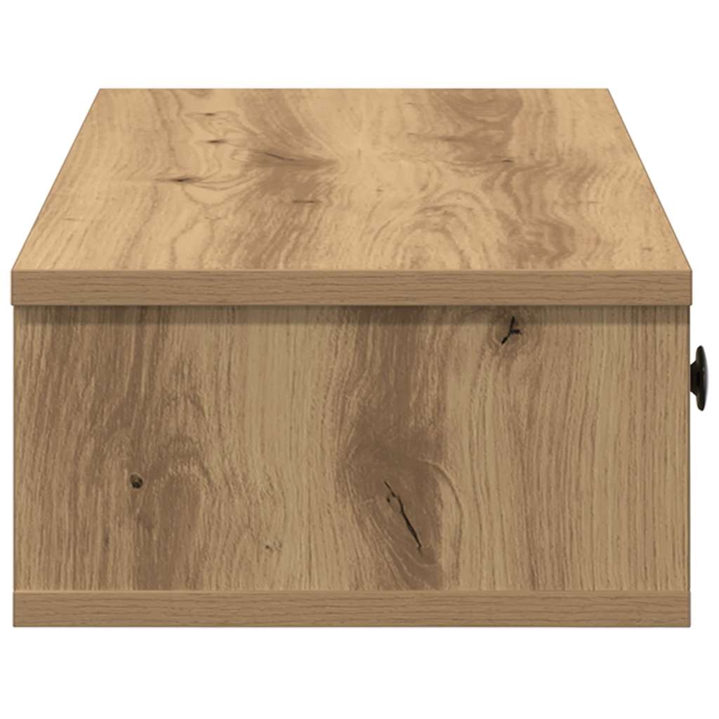 Scaffale a Parete con Cassetti Rovere 60x28x15 cm in Truciolato | homemem39