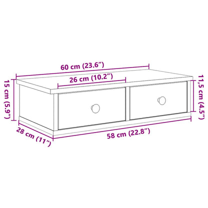 Scaffale a Parete con Cassetti Rovere 60x28x15 cm in Truciolato | homemem39