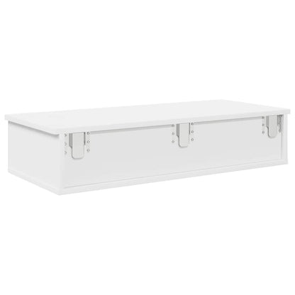 Scaffale a Parete con Cassetti Bianco 80x34x17 cm in Truciolato | homemem39