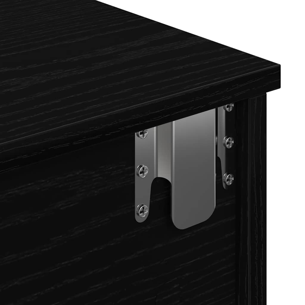 Scaffale a Parete con Cassetti Nero 80x31x17 cm in Truciolato | homemem39