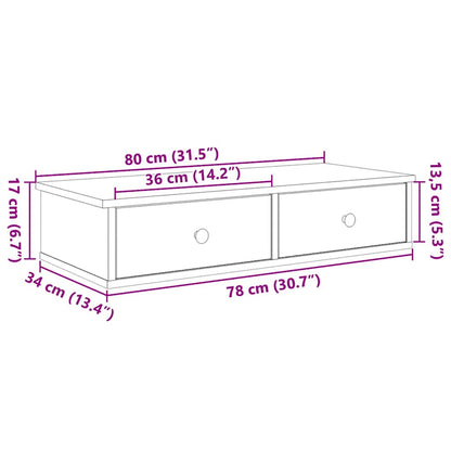 Scaffale a Parete con Cassetti Sonoma 80x34x17 cm in Truciolato | homemem39
