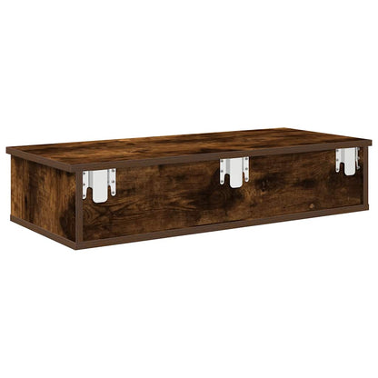 Scaffale a Parete con Cassetti Fumo 80x31x17 cm in Truciolato | homemem39