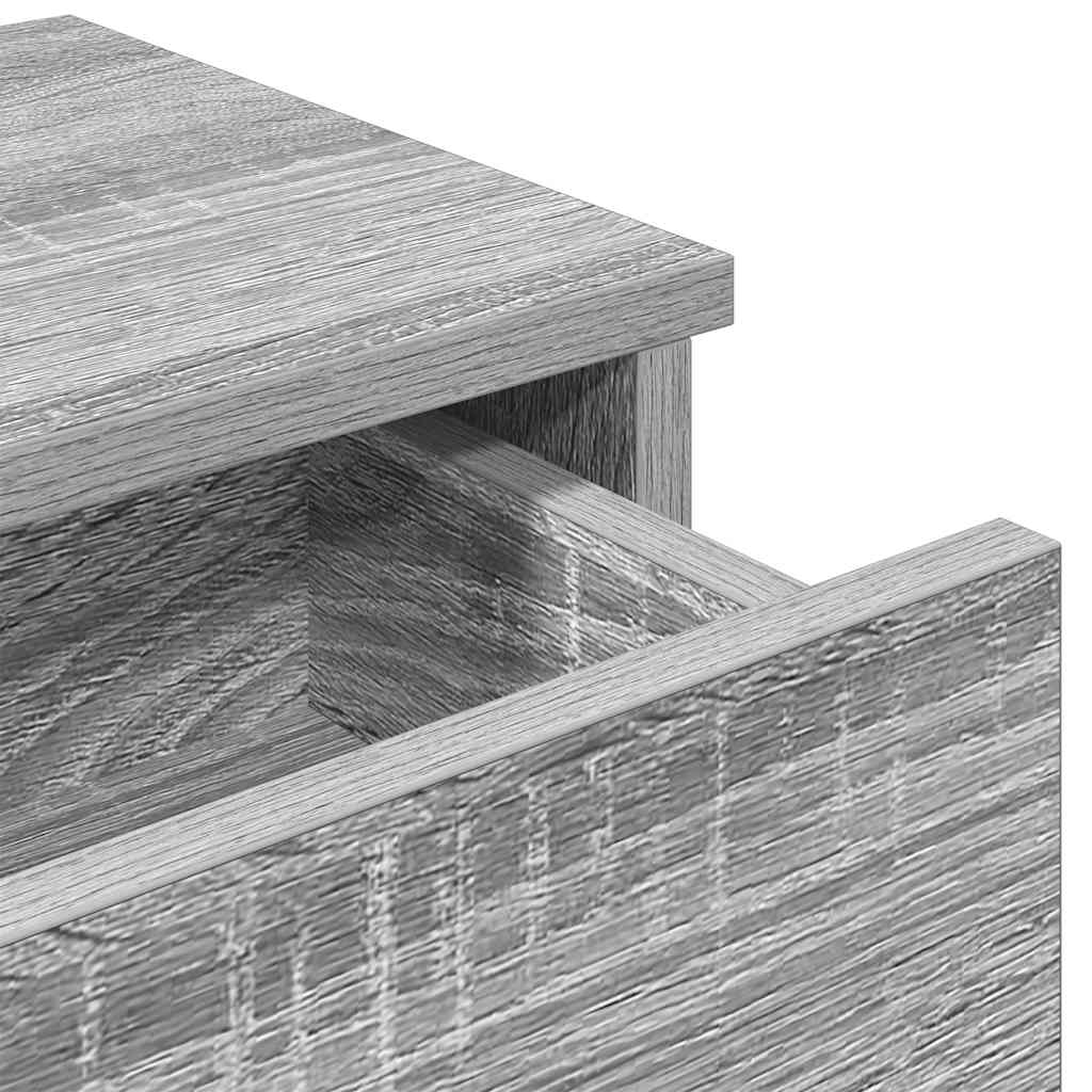 Scaffale a Parete con Cassetti Grigio 80x31x17 cm in Truciolato | homemem39