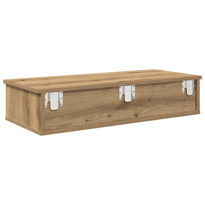Scaffale a Parete con Cassetti Rovere 80x31x17 cm in Truciolato | homemem39