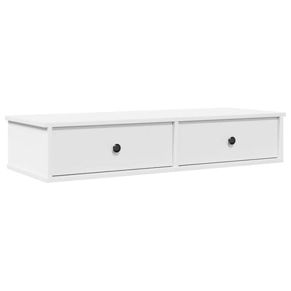 Scaffale a Parete con Cassetti Bianco 100x37,5x19 cm Truciolato | homemem39