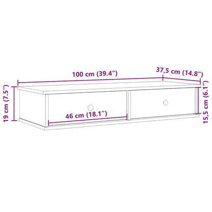 Scaffale a Parete con Cassetti Bianco 100x37,5x19 cm Truciolato | homemem39