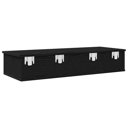 Scaffale a Parete con Cassetti Nero 100x37,5x19cm in Truciolato | homemem39