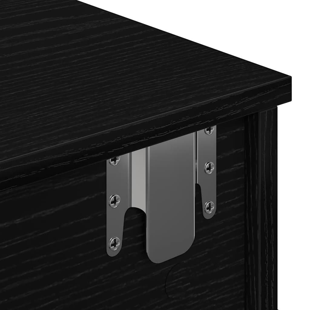Scaffale a Parete con Cassetti Nero 100x37,5x19cm in Truciolato | homemem39