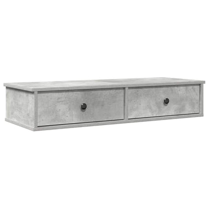 Scaffale a Parete con Cassetti Grigio 100x37,5x19 cm Truciolato | homemem39