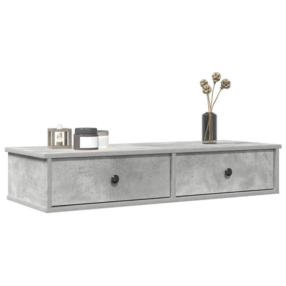 Scaffale a Parete con Cassetti Grigio 100x37,5x19 cm Truciolato | homemem39