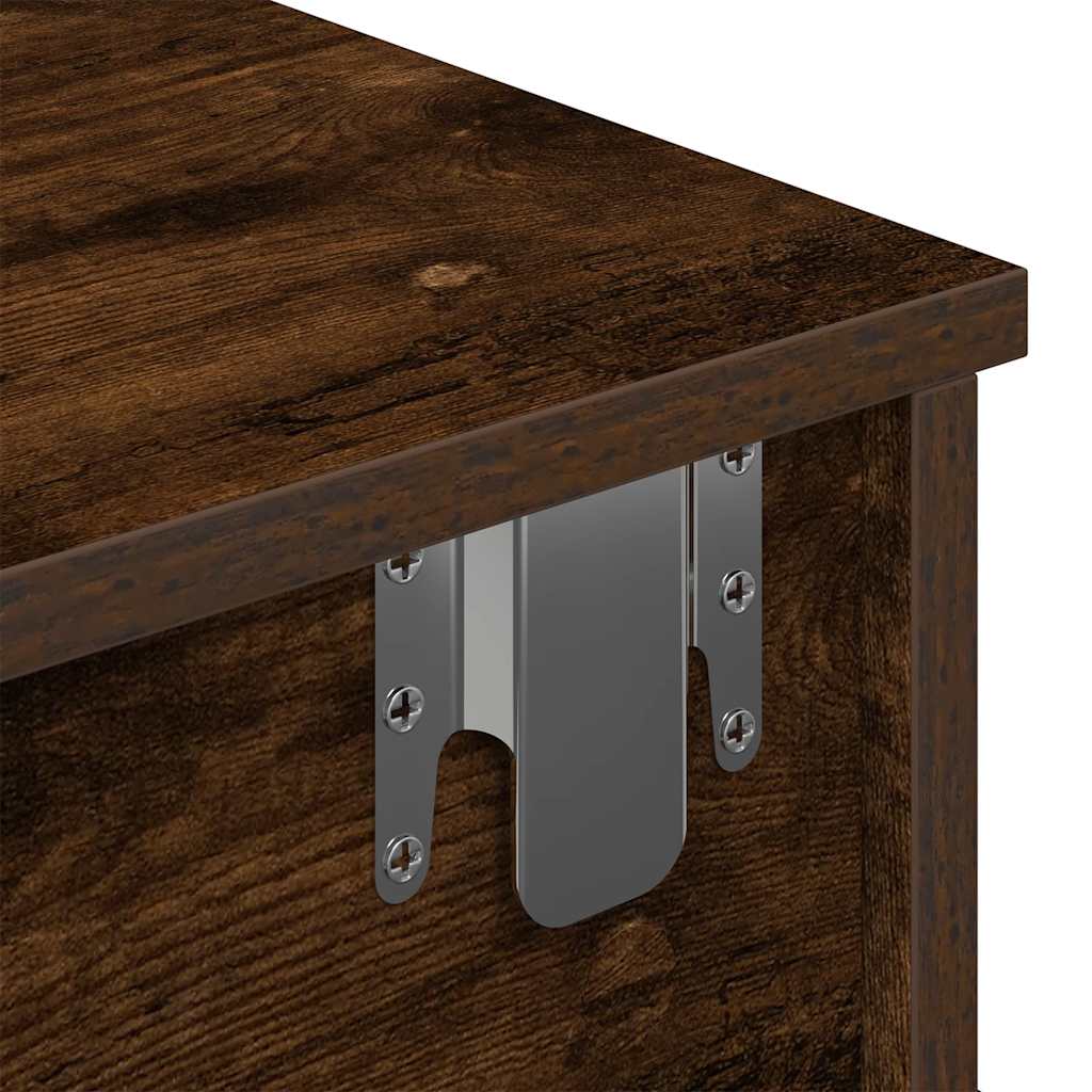 Scaffale a Parete con Cassetti Fumo 100x37,5x19cm in Truciolato | homemem39