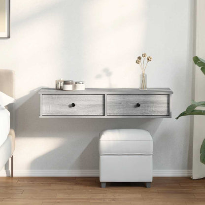 Scaffale a Parete con Cassetti Grigio 100x37,5x19 cm Truciolato | homemem39