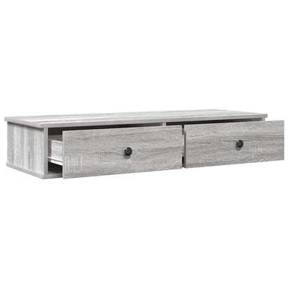 Scaffale a Parete con Cassetti Grigio 100x37,5x19 cm Truciolato | homemem39