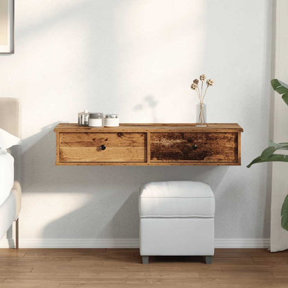 Scaffale a Parete con Cassetti Antico 100x37,5x19 cm Truciolato | homemem39