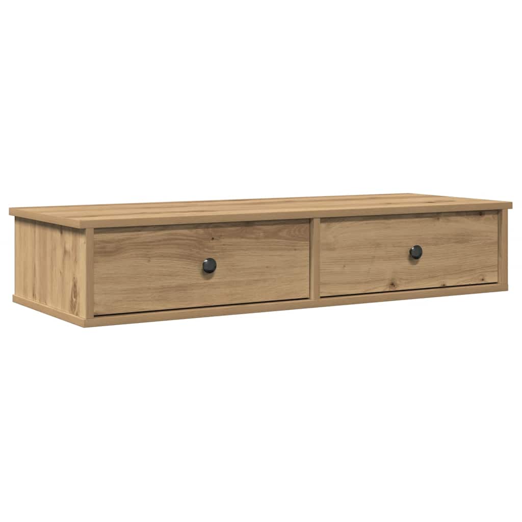 Scaffale a Parete con Cassetti Rovere 100x37,5x19 cm Truciolato | homemem39