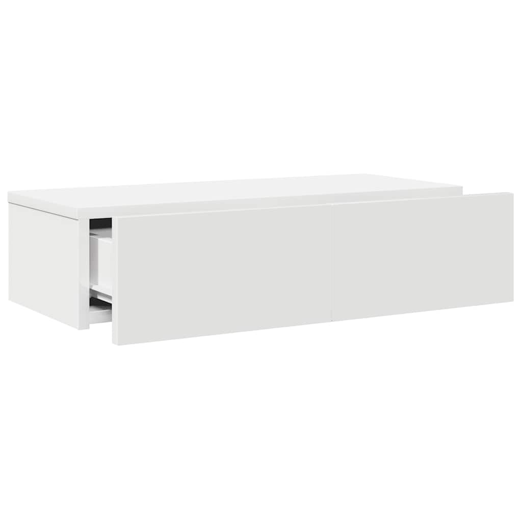 Scaffale a Parete con Cassetti Bianco 60x26,5x15 cm Truciolato