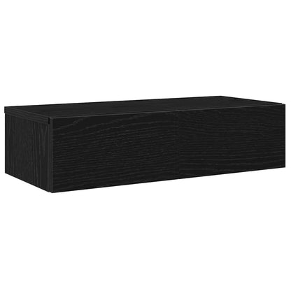 Scaffale a Parete con Cassetti Nero 60x26,5x15 cm in Truciolato | homemem39