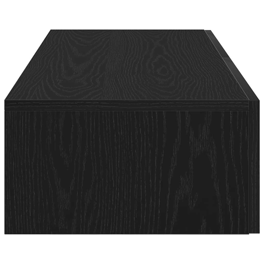 Scaffale a Parete con Cassetti Nero 60x26,5x15 cm in Truciolato | homemem39