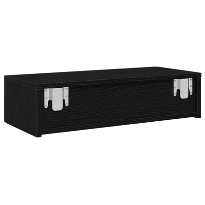 Scaffale a Parete con Cassetti Nero 60x26,5x15 cm in Truciolato | homemem39