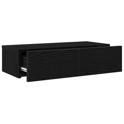 Scaffale a Parete con Cassetti Nero 60x26,5x15 cm in Truciolato | homemem39