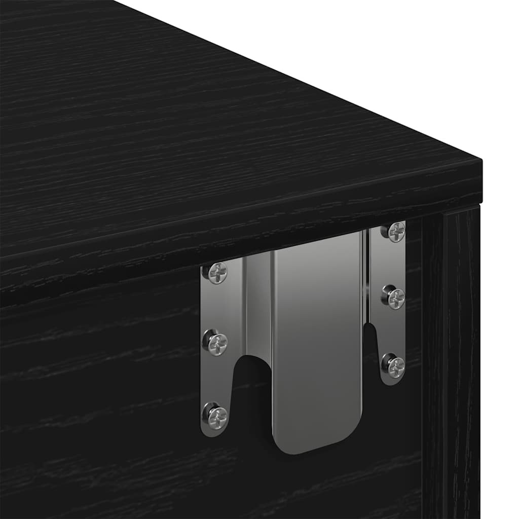 Scaffale a Parete con Cassetti Nero 60x26,5x15 cm in Truciolato | homemem39